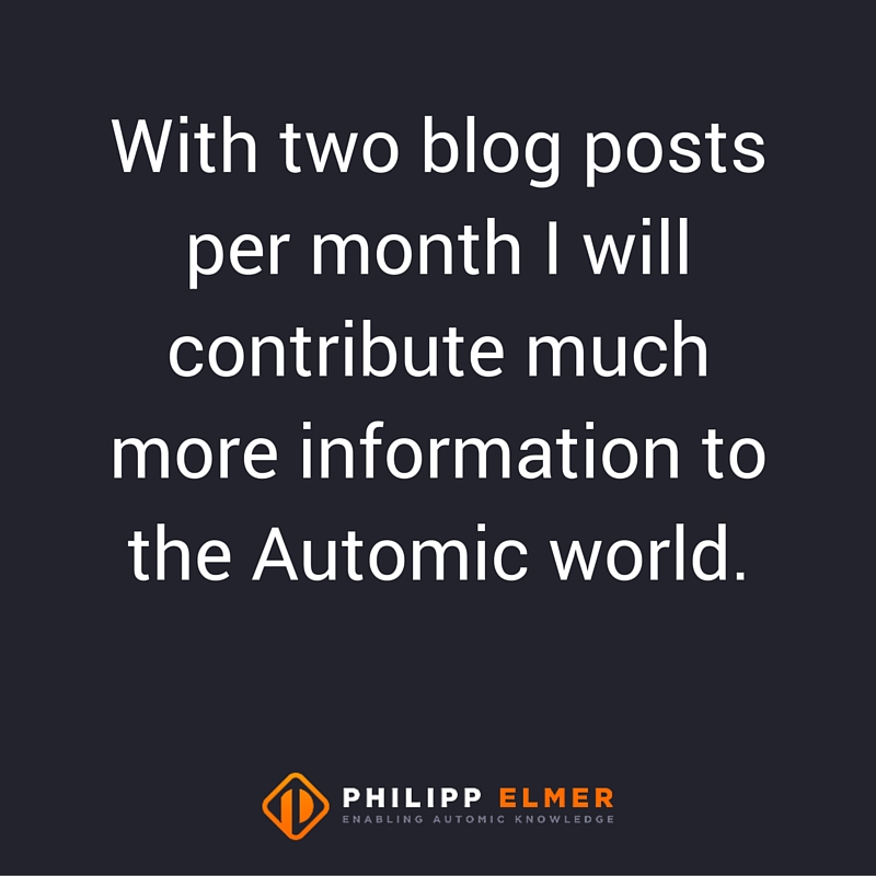 Two articles per month for the new AutomicBlog on PhilippElmer.com
