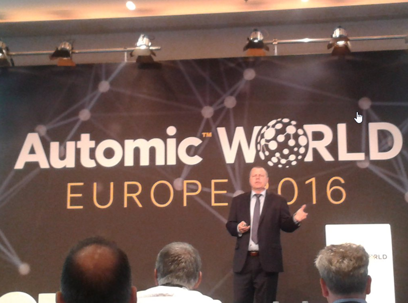 Todd DeLaughters Vortrag bei der Automic World Konferenz in Berlin.