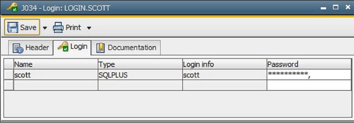 Creating a LOGIN-Object