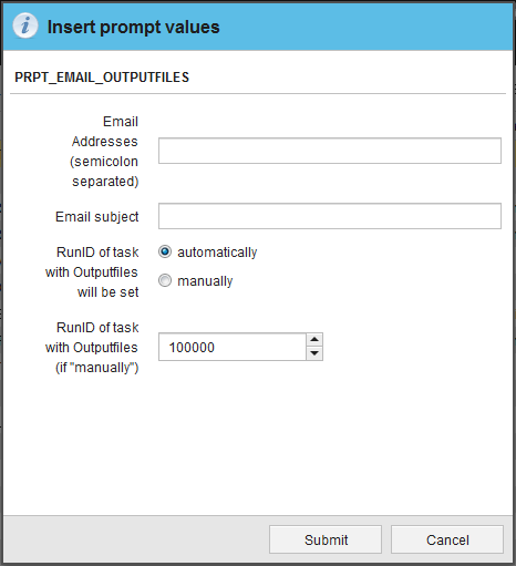 Prompt Set um Automic Output per Mail zu verschicken